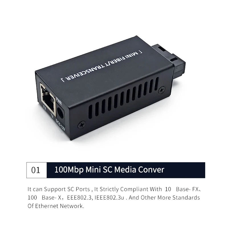 1 Pāris 10/100M Mini Switch Šķiedras Ethernet Media Converter fibra Redzes 20KM A/B SC SingleMode Vienu Fiber Optisko Transīvers1