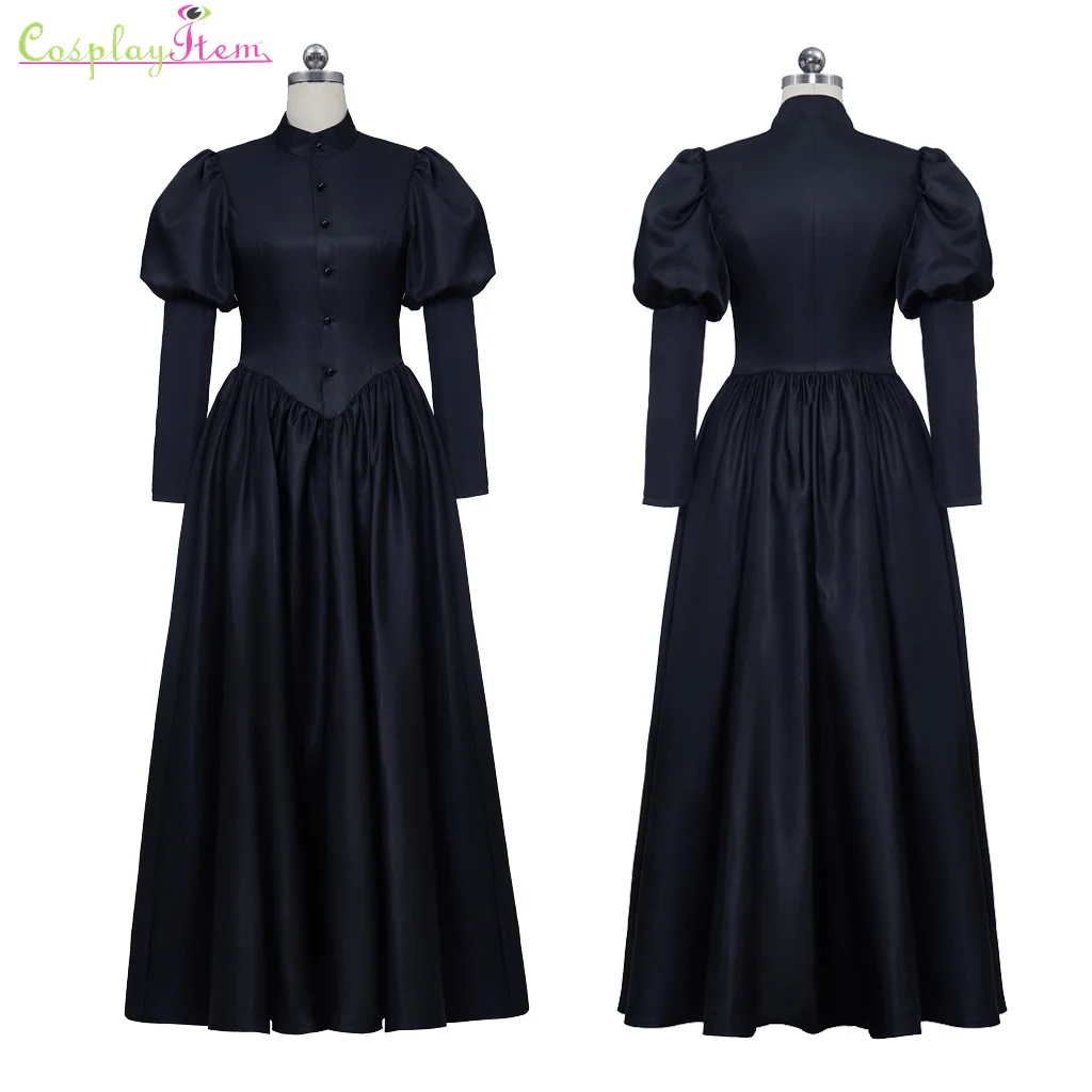 1860 Viktorijas melnās sēru kleitu viktorijas laika Gotikas steampunk dienas kleita melnā burzma kleita Gothic steampunk bumbu kleita Kleita0