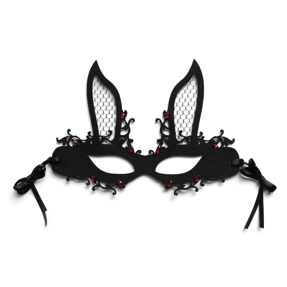 1pc Halloween, Lieldienas Naktsklubs, Bārs Truša Maska Masku Šovs Pusi Sejas Bunny Girl Maska Sejas Modes Dekoratīvās Puses4