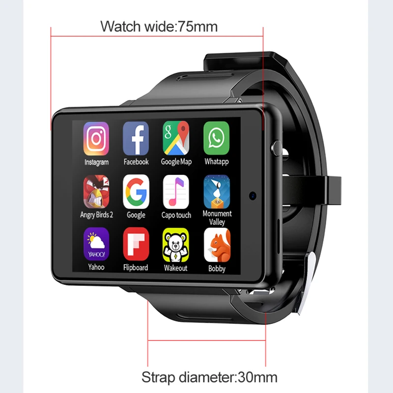 2.8 collu Pilna skārienekrāna Smartwatch Ar dual Camera 4G SIM Kartes Augsta Akumulatora GPS Smart Skatīties atbalstu play veikalā pk DM100 dm995