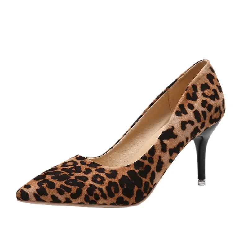 2023 Plus Lieluma 44 Seksīga, Elegants Sieviešu Modes Kurpes Leopards Drukāt Modes Norādīja Toe Augstiem Papēžiem 8.5 cm Sandales Chaussure Femme5