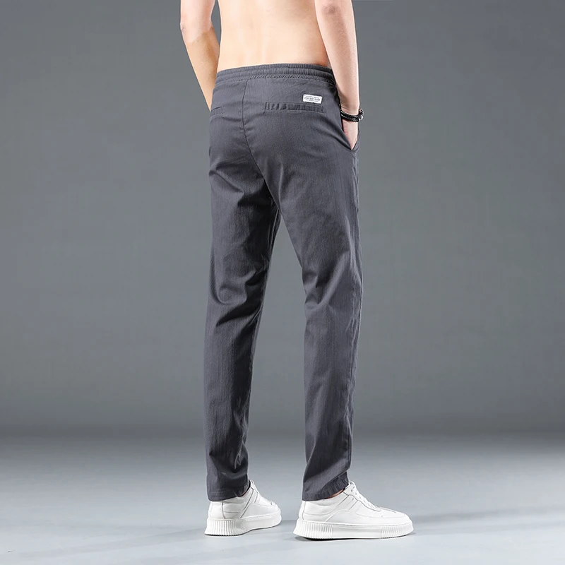 2023 Vīriešu Ikdienas Bikses Pavasara Vasaras vienkrāsainu Modes Kabatas Aplikācijas Pilnā Garumā Ikdienas Darba Bikses Taisni Pantalon4