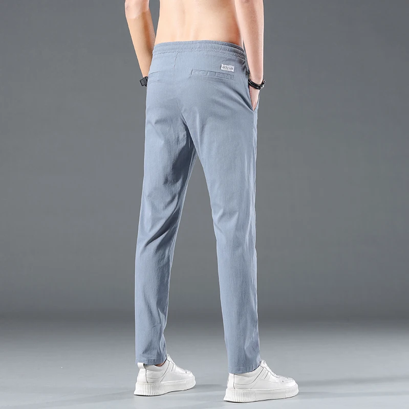 2023 Vīriešu Ikdienas Bikses Pavasara Vasaras vienkrāsainu Modes Kabatas Aplikācijas Pilnā Garumā Ikdienas Darba Bikses Taisni Pantalon5
