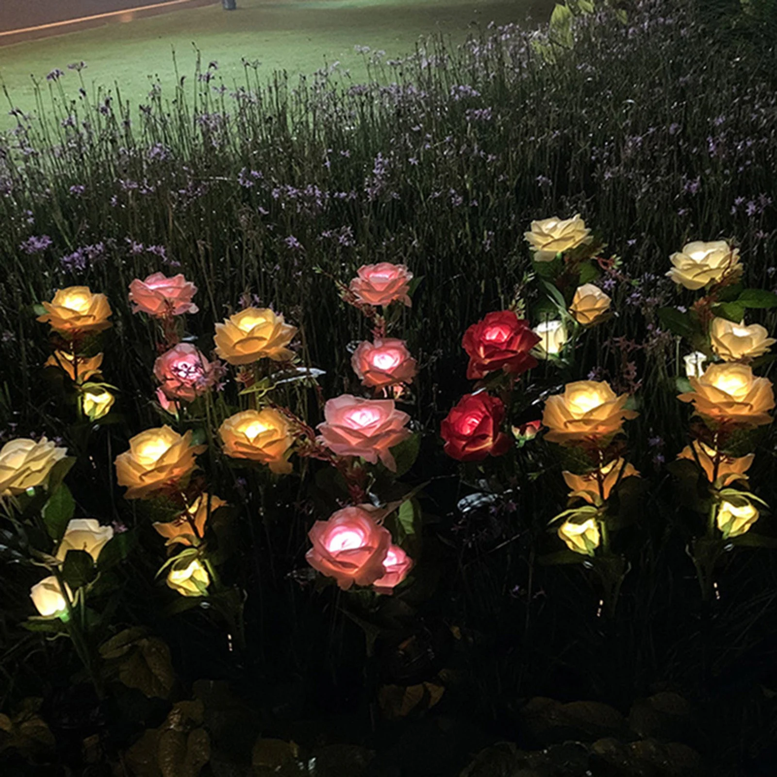 2GAB LED Saules Puķu Gaismas Reāli Rožu Ziedi Apgaismojums Ainavas Apgaismojums, Gaismas Valentīna Diena Dāvanas5