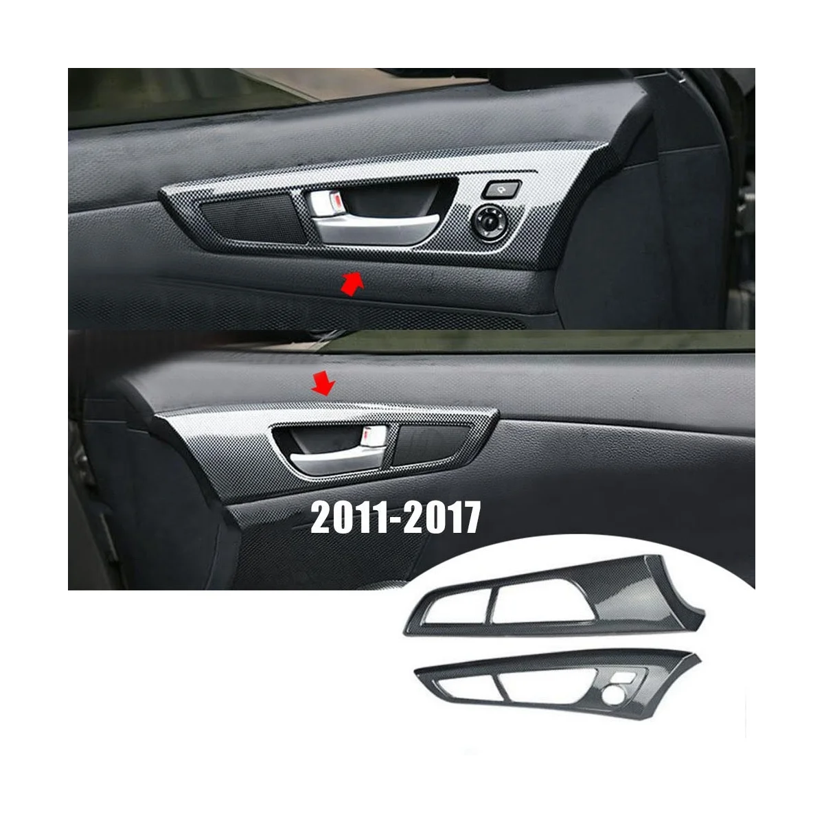 2gab Interjera Iekšējo Durvju Roktura Vāciņš Melns Panelis Lentes rotājums Hyundai Veloster 2011-20171