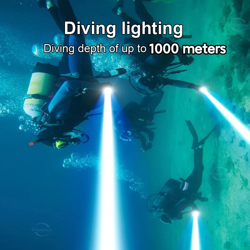 3000LM XHP160 Profesionālā Daivinga Lukturīti IP8 Ūdensdrošs Led Lukturītis Baltā Gaisma, Zemūdens 1000m Lukturīti zem ūdens Laternas1