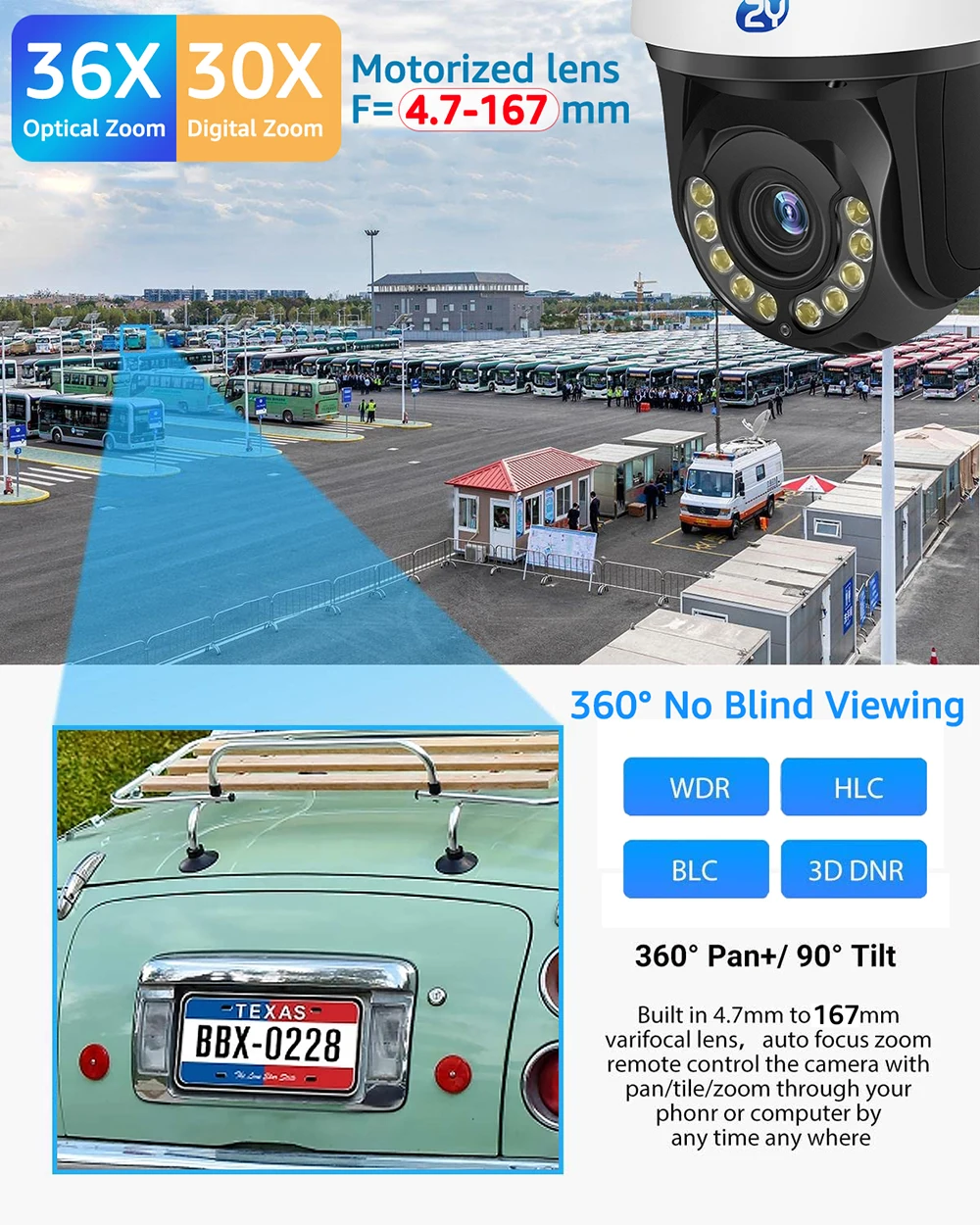 4K 36X Optisko Tālummaiņu Novērošanas Kameras Āra 8MP Cilvēku/Auto Detect Auto Izsekošanas Ātrumu Dome 150M Krāsu Nakts Wifi PoE Kamera1