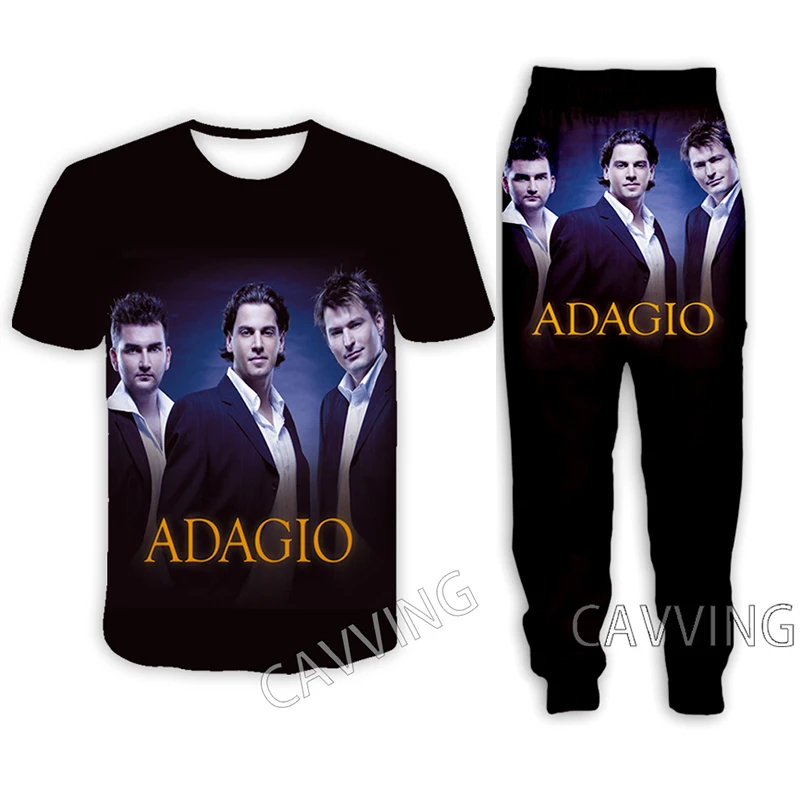 ADAGIO-Rock 3D Iespiesti Gadījuma T-krekls + Bikses Skriešanas Bikses vai Bikses, Uzvalks, Drēbes Sieviešu/ Vīriešu Uzvalku Komplekti Apģērbi2