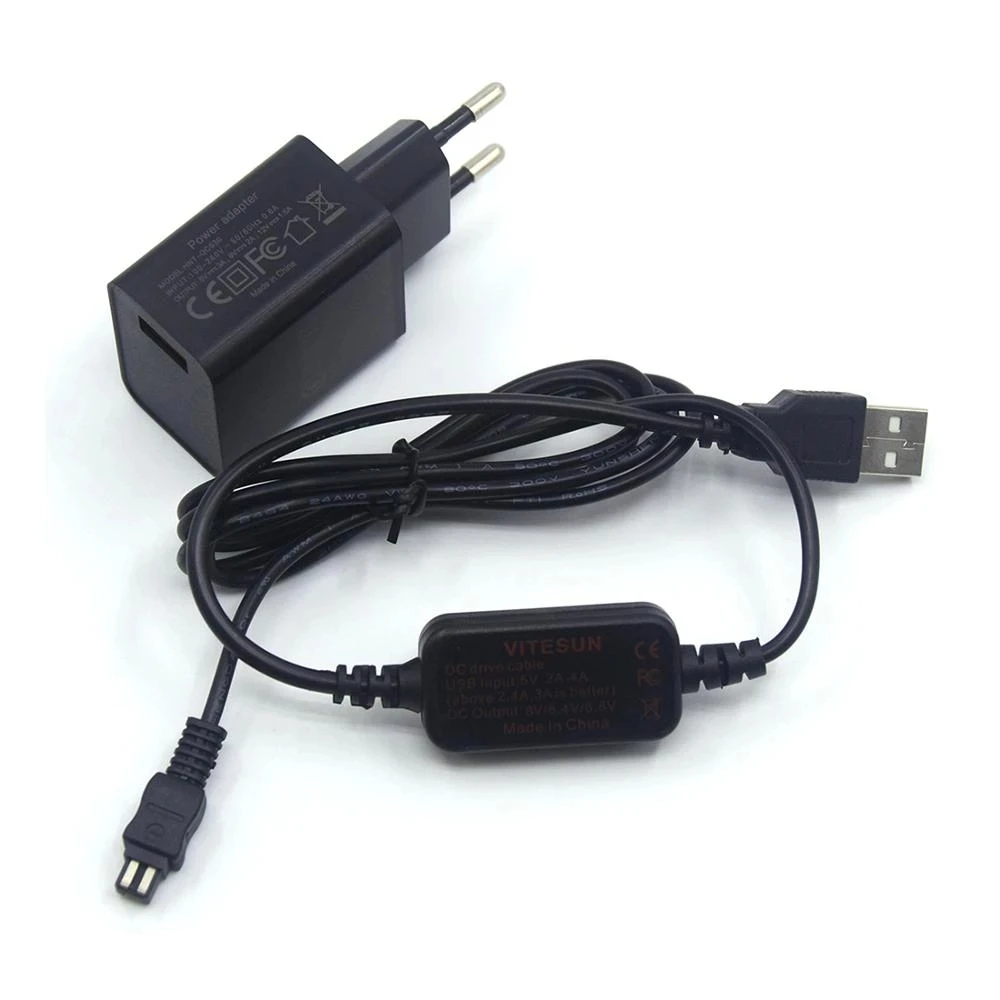Adapteri Uzlādes+AC-L200 AC-L25A Power Bank USB Kabelis Sony DSC-HX1 DCR-UX5 UX7 HDR-XR100 NEX VG30 VG900 DEV-50 FDR-AX33 V7000