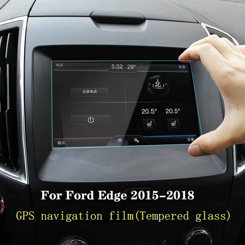 Auto Piederumi GPS Navigācijas Ekrāns Tērauda, Rūdīta Stikla Materiāls, ar aizsargplēvi LCD Ekrāns Filmu Ford Edge 2015-20181