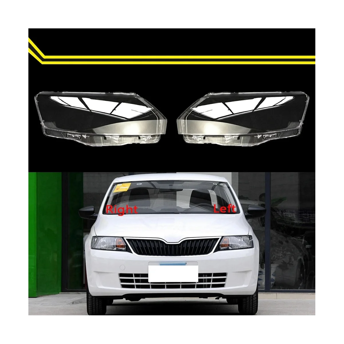 Automašīnas Priekšējā Lukturu Stikls Galvas Gaismas Pārredzamu Abažūrs Lampas Korpusa Auto Objektīva Vāciņu Optiskā par Skoda Rapid 2013-20160