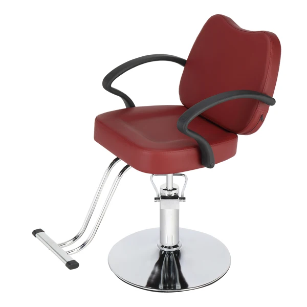 Barber Krēsls Sarkans PVC nesošo 150kg Ugunsdrošas Ādas Kārtu Dzelzs Bāzes Barber Krēsls0