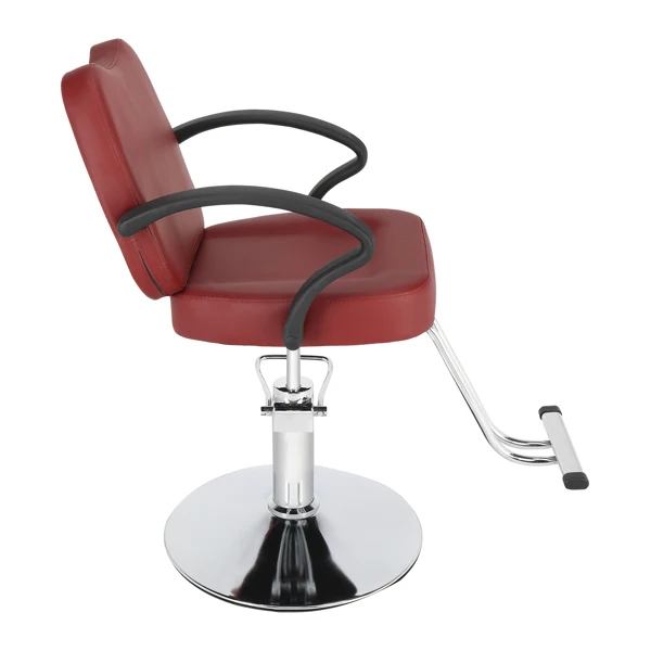 Barber Krēsls Sarkans PVC nesošo 150kg Ugunsdrošas Ādas Kārtu Dzelzs Bāzes Barber Krēsls4