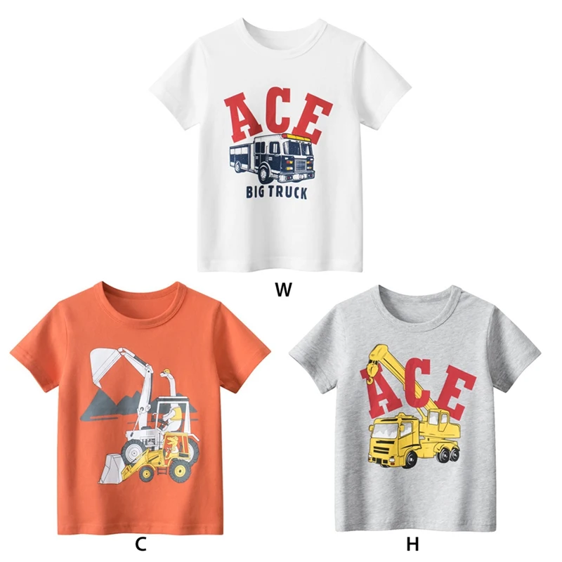 Baywell Bērnu T-Krekls Zēniem, Bērniem, Krekli, Bērnu Īsām Piedurknēm Drukāt Toddler Apģērbu Kokvilnas Karikatūra Auto Tee Topi1