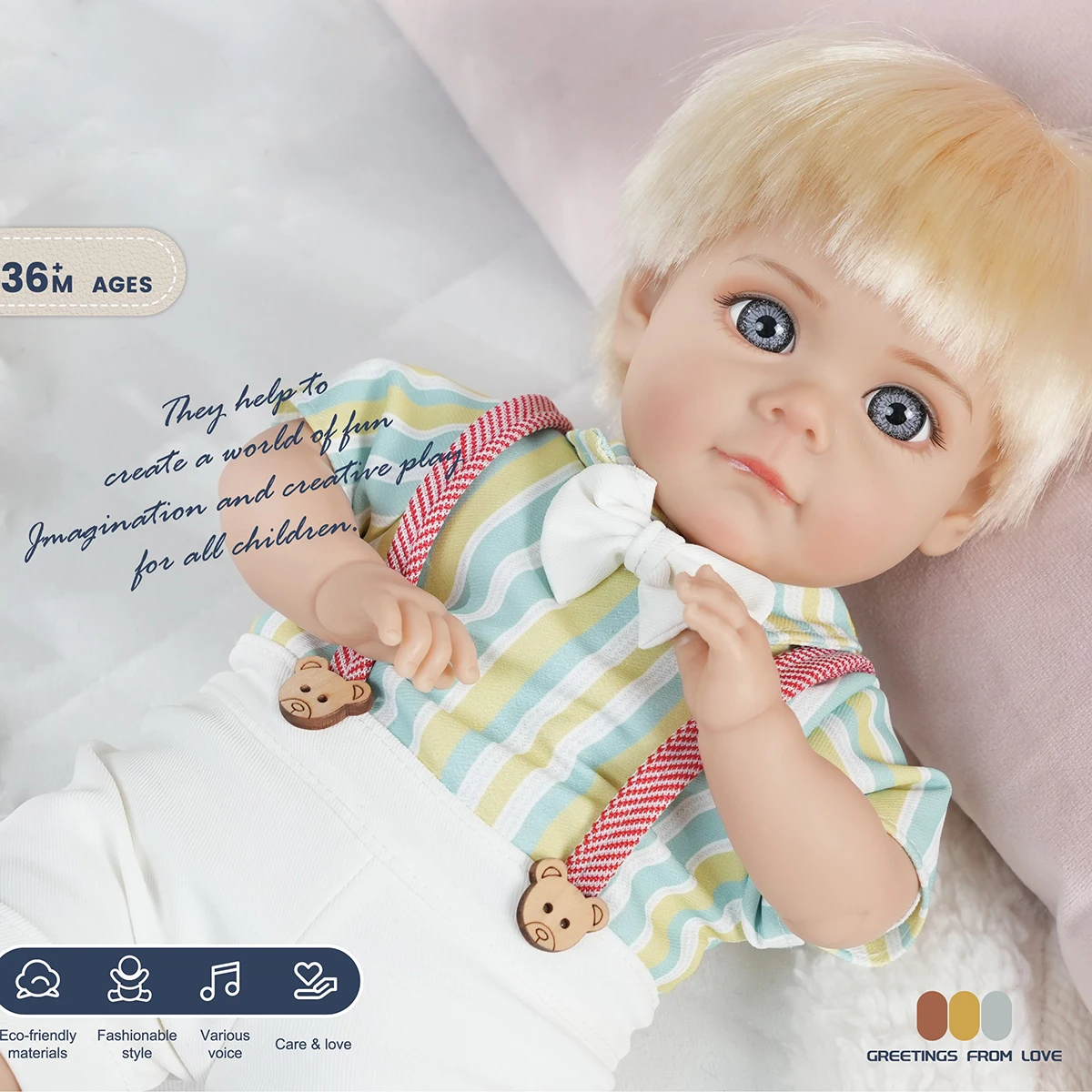 Bebe Atdzimis Lelle 14 Collu 35CM Zēns Baby Lelle Ar Modes Apģērbu Mīkstu Ādas Kokvilnas Ķermeņa Spilgti Reāli Bērnu Bērniem Dāvanu2