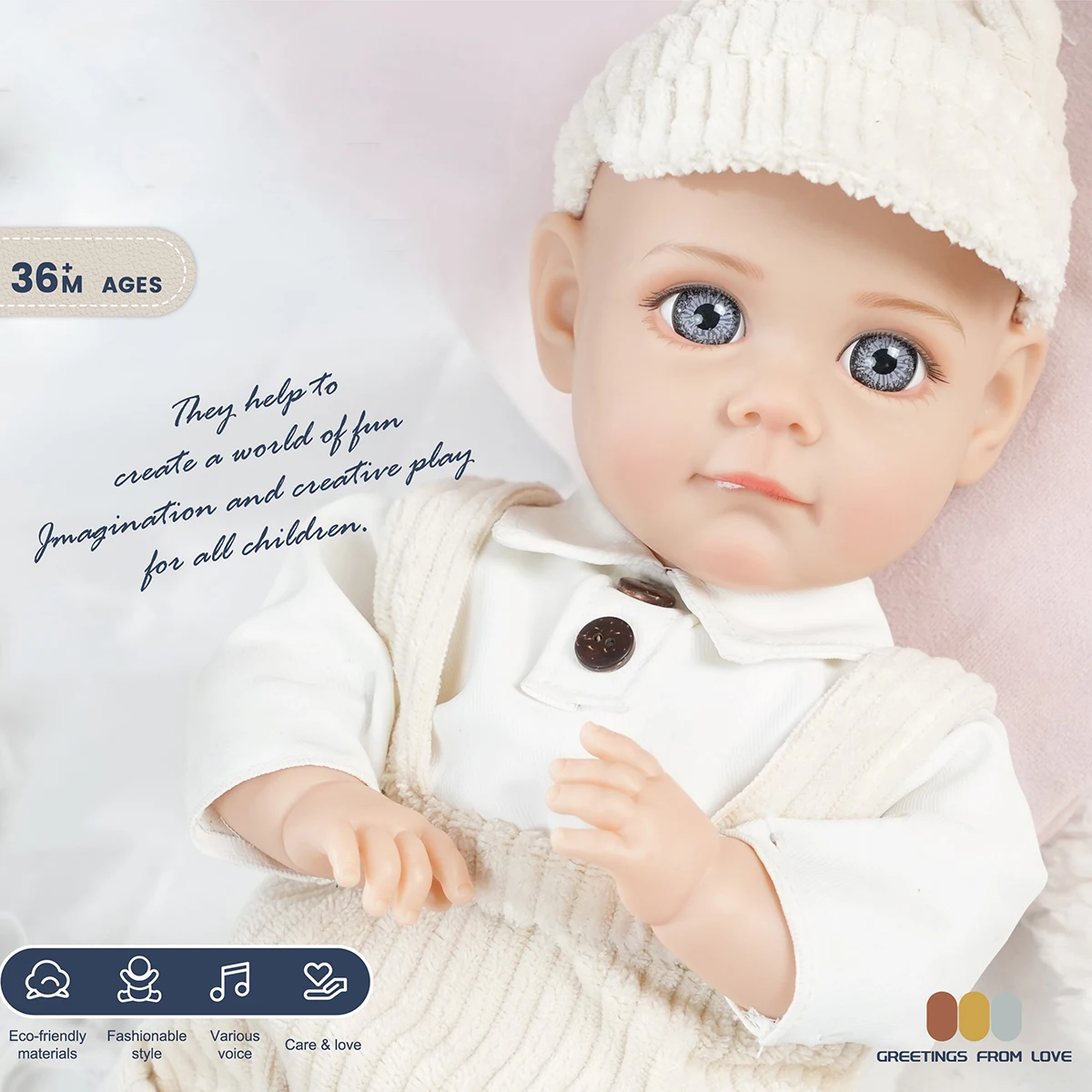 Bebe Atdzimis Lelle 14 Collu 35CM Zēns Baby Lelle Ar Modes Apģērbu Mīkstu Ādas Kokvilnas Ķermeņa Spilgti Reāli Bērnu Bērniem Dāvanu3