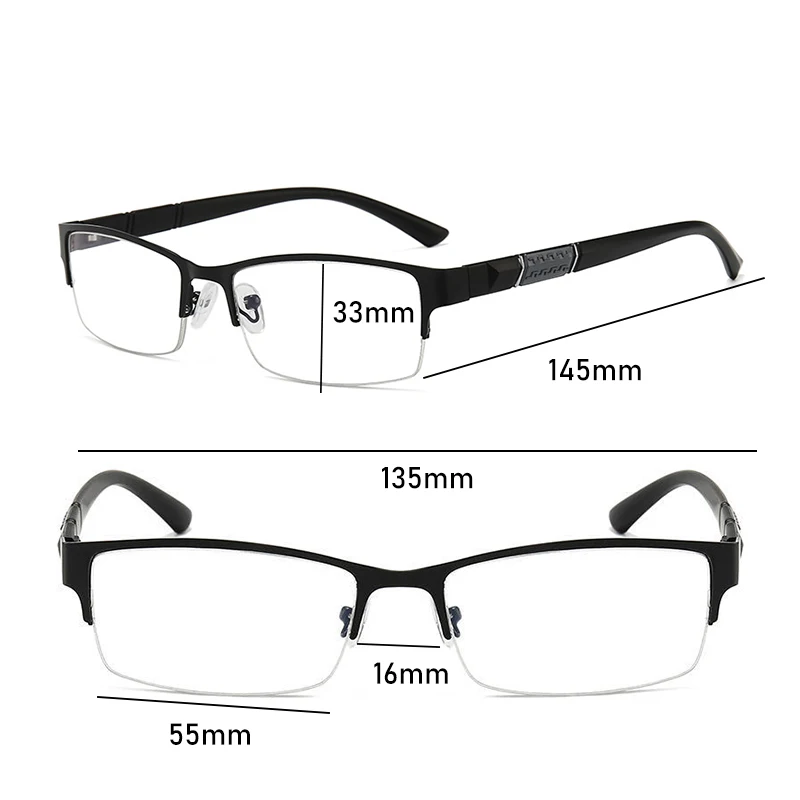 Biznesa Lasīšanas Brilles Vīriešiem Presbyopic Pusi-rāmja Brilles Zilā Gaisma Brilles Datoru Brilles 1.0 Līdz +4.0 Vīriešu Brilles2