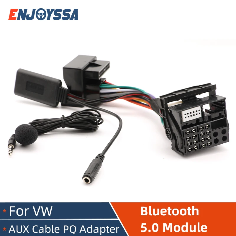 Bluetooth saderīgu 5.0 Modulis Radio AUX Uztvērējs Kabeļa Adapteris ar MIC VW MIB Radio RNS510 RNS310 315 RCD210 par Skoda0
