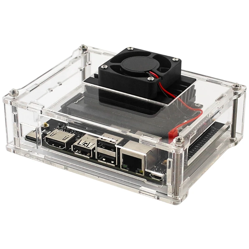 Caurspīdīgs Akrila Lietā Komplekts Ar Dzesēšanas Ventilatoru Developer Kit Mini AI Jaudīgu Datoru par NVIDIA Jetson Nano0
