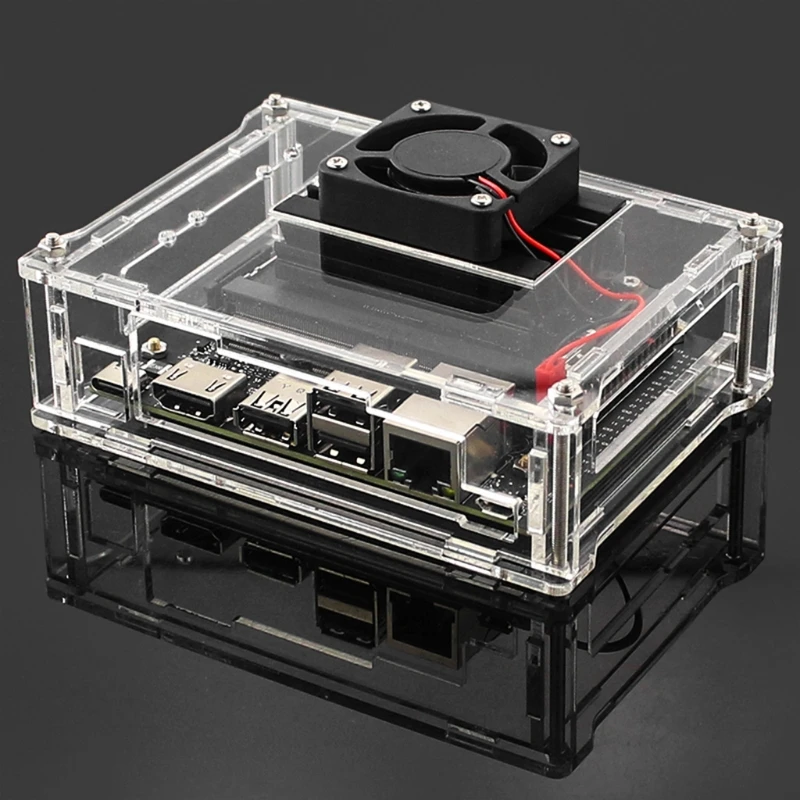 Caurspīdīgs Akrila Lietā Komplekts Ar Dzesēšanas Ventilatoru Developer Kit Mini AI Jaudīgu Datoru par NVIDIA Jetson Nano3