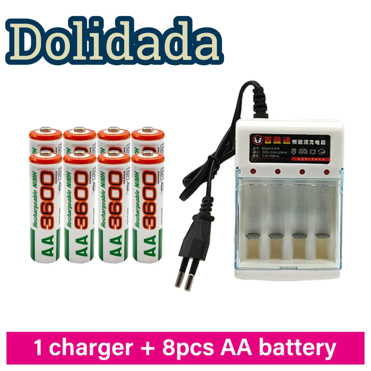 Dolidada 2023 Aa uzlādējamas baterijas 3600Mah aa1.2v Ni MH akumulators, gadījumā, LED lampas, rotaļlietas, Mp30