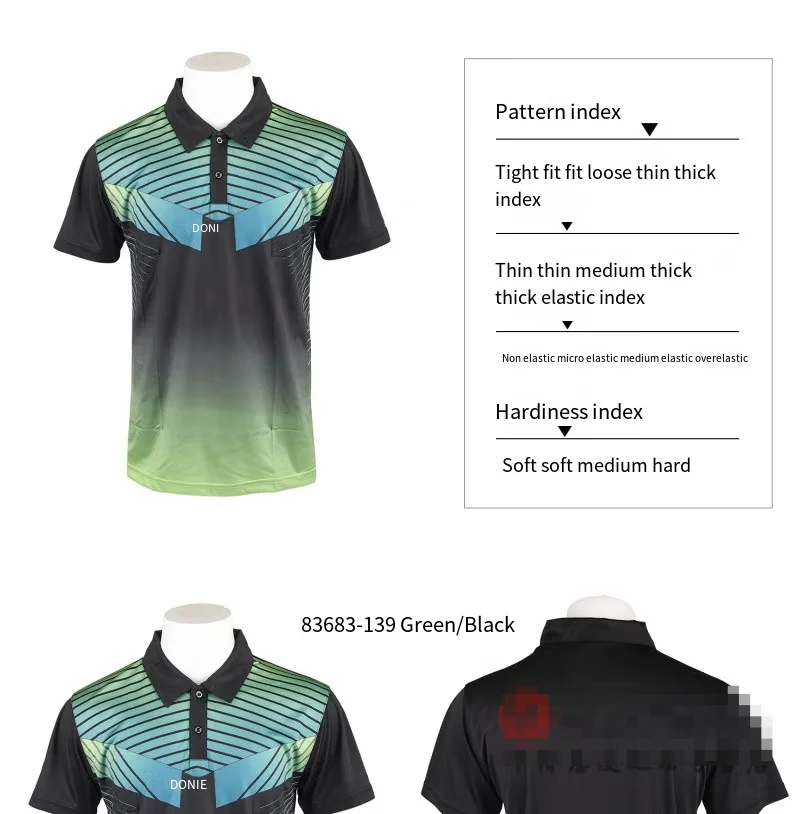 Donic Galda teniss sporta apģērbu ar īsām piedurknēm t-krekls ping pong Sporta Svīteri tops ar apkakli, 836914