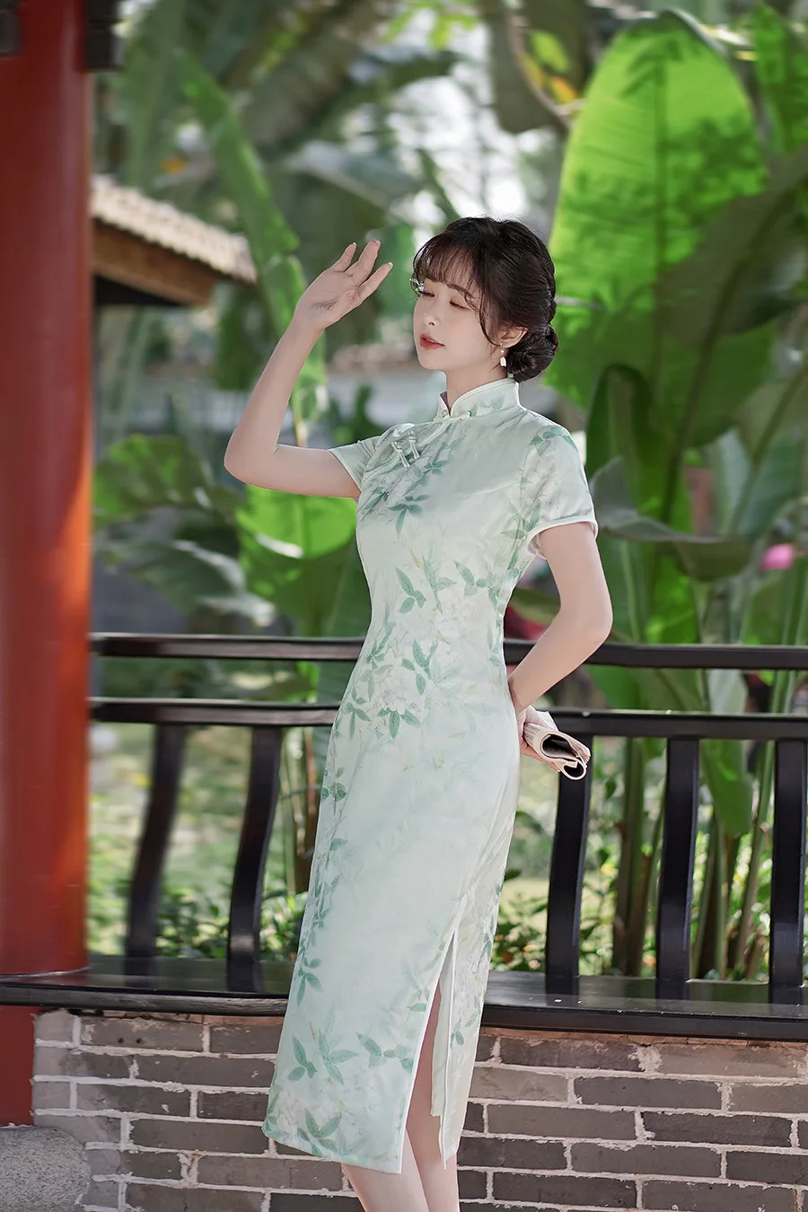 Elegants Slim Qipao Sieviešu Vintage Ziedu Stila Cheongsam Tradicionālo Īsām Piedurknēm Meitenei Ķīniešu Kleita3