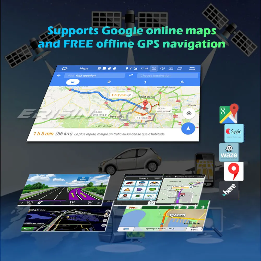Erisin 3075 Android 10.0 DSP Auto Stereo Carplay DAB+ GPS, WiFi, USB DVR BT TPMS DVB-T Fiat Fiorino Citroen Nemo Peugeot Bipper2