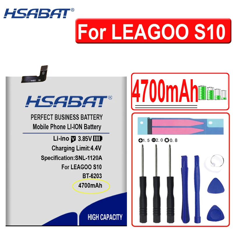 HSABAT 4700mAh BT-6203 Mobilā Tālruņa Akumulatoru LEAGOO S100