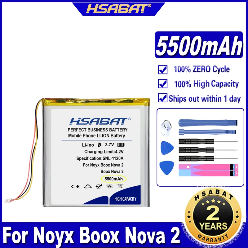 HSABAT Nova Pro 5500mAh Akumulatoru Noyx Boox Nova 2/ Boox Nova Nova Pro Baterijas0