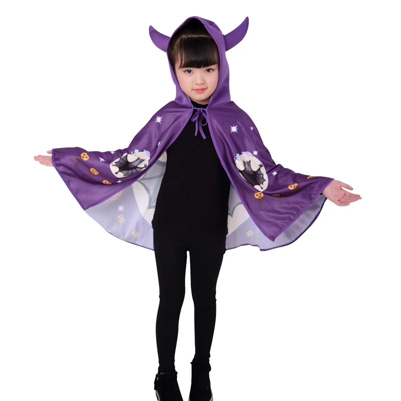 Halloween Bērniem Raganu Tērpi Vednis Apmetnis Cape Cepure Komplekts Anime Cosplay Karnevāls Grupa Meitenes Zēni Burvis0