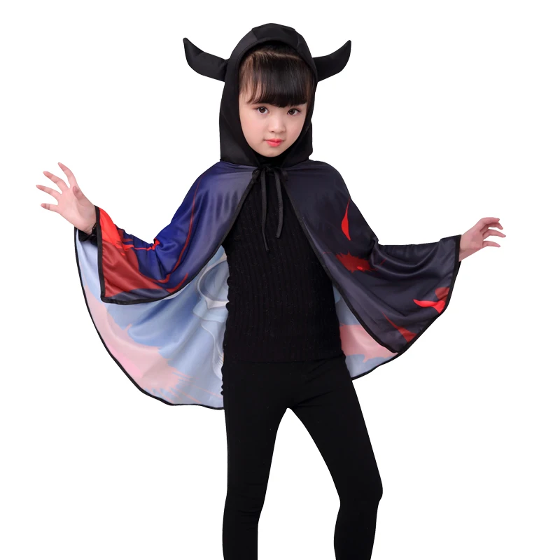 Halloween Bērniem Raganu Tērpi Vednis Apmetnis Cape Cepure Komplekts Anime Cosplay Karnevāls Grupa Meitenes Zēni Burvis1