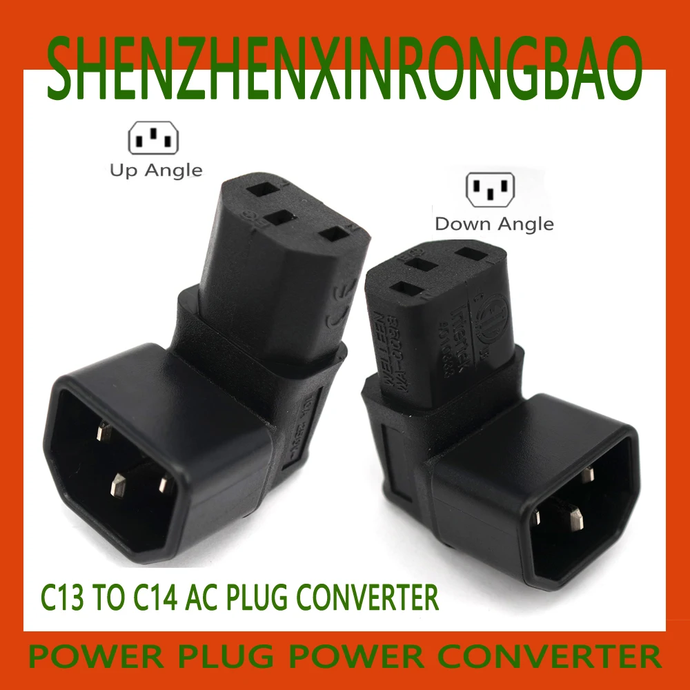 IEC320 C13 līdz C14 Plug AC Pārveidotājs, uz Augšu/uz Leju Leņķis Strāvas Adapteri Plug,Jaunu 3Pin Female, lai Maler. IEC320 90 Grādu Corner10A 205V0