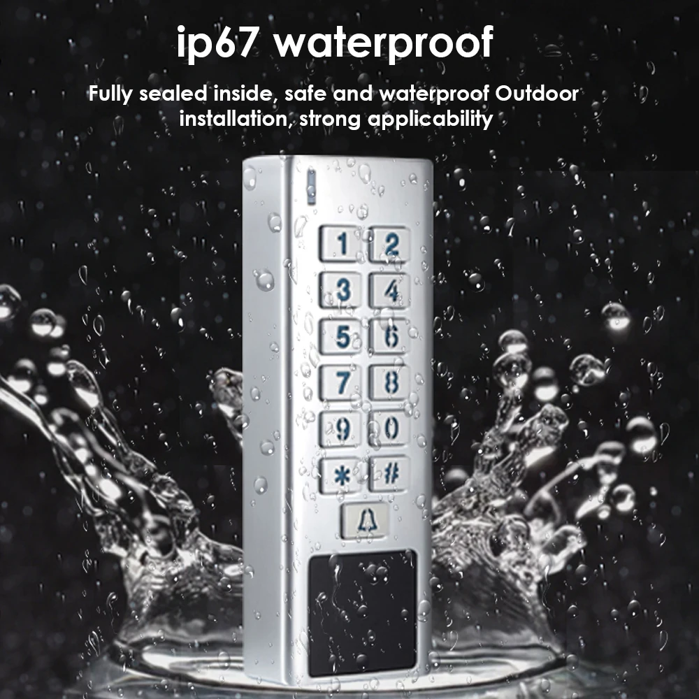 IP67 Waterproof Cinka sakausējuma Piekļuves Controler 125Khz Rfid atsevišķu Piekļuves Kontroles Tastatūru Wiegand 26 ievades izvades lasītājs0