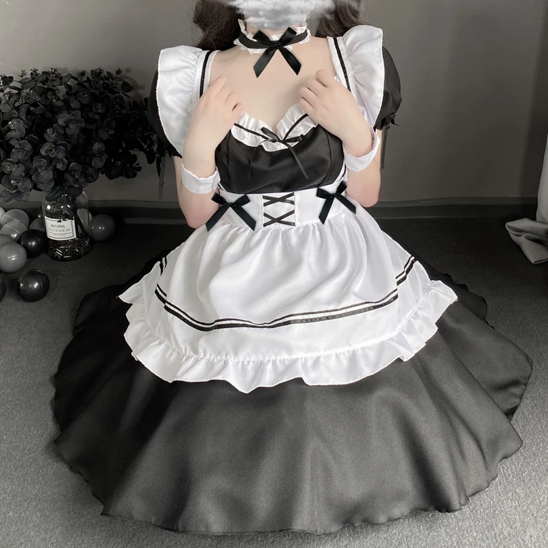 Japāņu Anime Cosplay Kostīmu Augstas Kvalitātes Melna Balta Meitene Apģērbs Priekšauts Kleitas Plus Lieluma Sievietēm Sexy Apakšveļa Posmā Vienādu Jaunas2