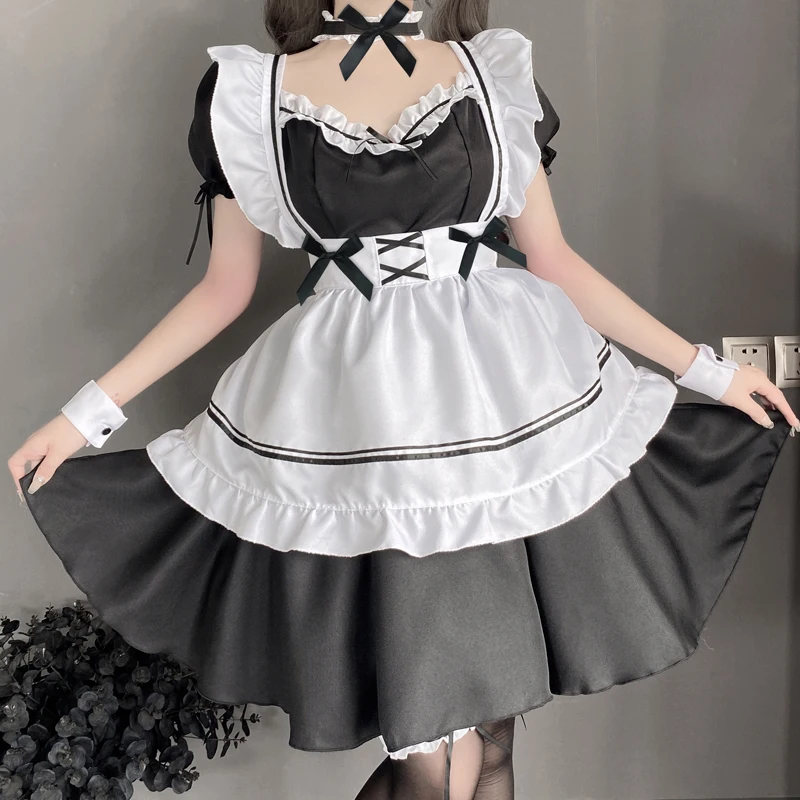 Japāņu Anime Cosplay Kostīmu Augstas Kvalitātes Melna Balta Meitene Apģērbs Priekšauts Kleitas Plus Lieluma Sievietēm Sexy Apakšveļa Posmā Vienādu Jaunas3
