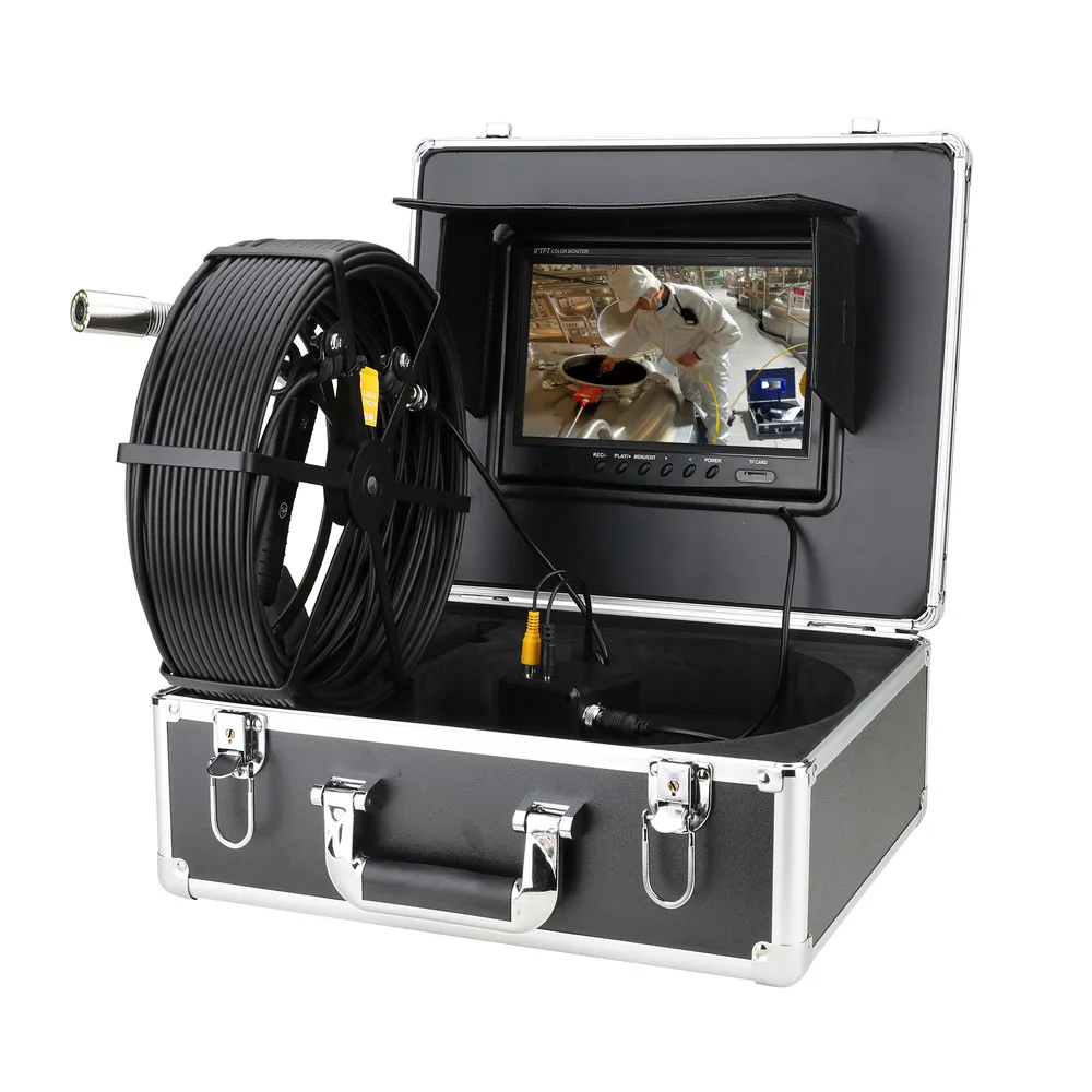 Kanalizācijas Caurules Kamera 7/9Inch Cauruļu Pārbaudes Kameras 512HZ Cauruļu Meklētājs Un DVR 16GB Kanalizācijas Pārbaudes Endoskops ar Self Leveling1