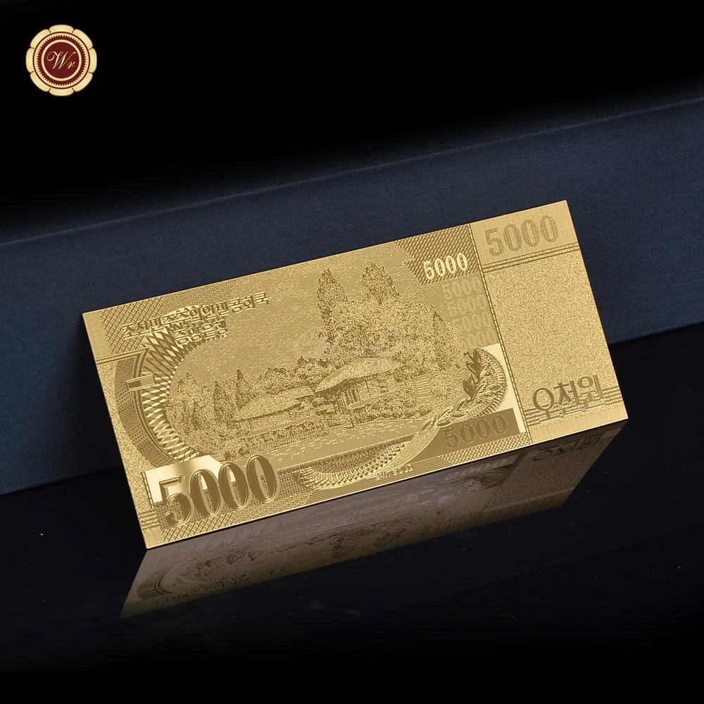 Korejas KPW5000 Zelta Pārklājumu Piemiņas Banknotes Izaicinājums Banknošu Kuģiem, Suvenīru, Biznesa Dāvanu, Mājas Dekoru Kolekcija1