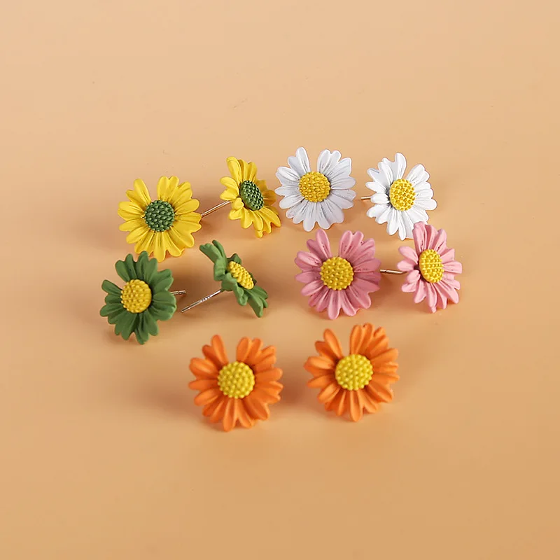 Korejiešu Stilā Gudrs Nelielu Ziedu Daisy auskariem Sieviešu Rotaslietas Sweet Candy Girl Dāvanu Modes korejas auskariem 1 Pāris2