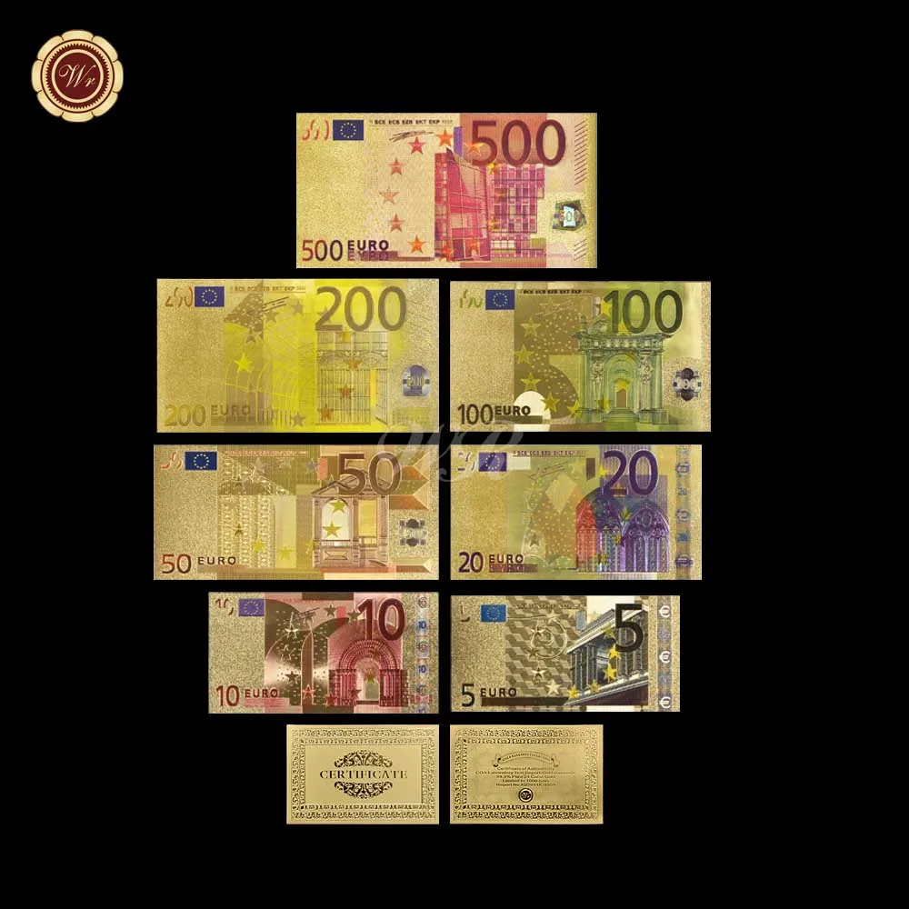 Krāsas Zelta/sudraba Folijas Banknošu Eiropā Euro ar Rāmi Viltotu Naudu Bank, Ņemiet vērā, Suvenīru, Amatnieku, Biznesa Dāvanu Kolekcija Hobijs4