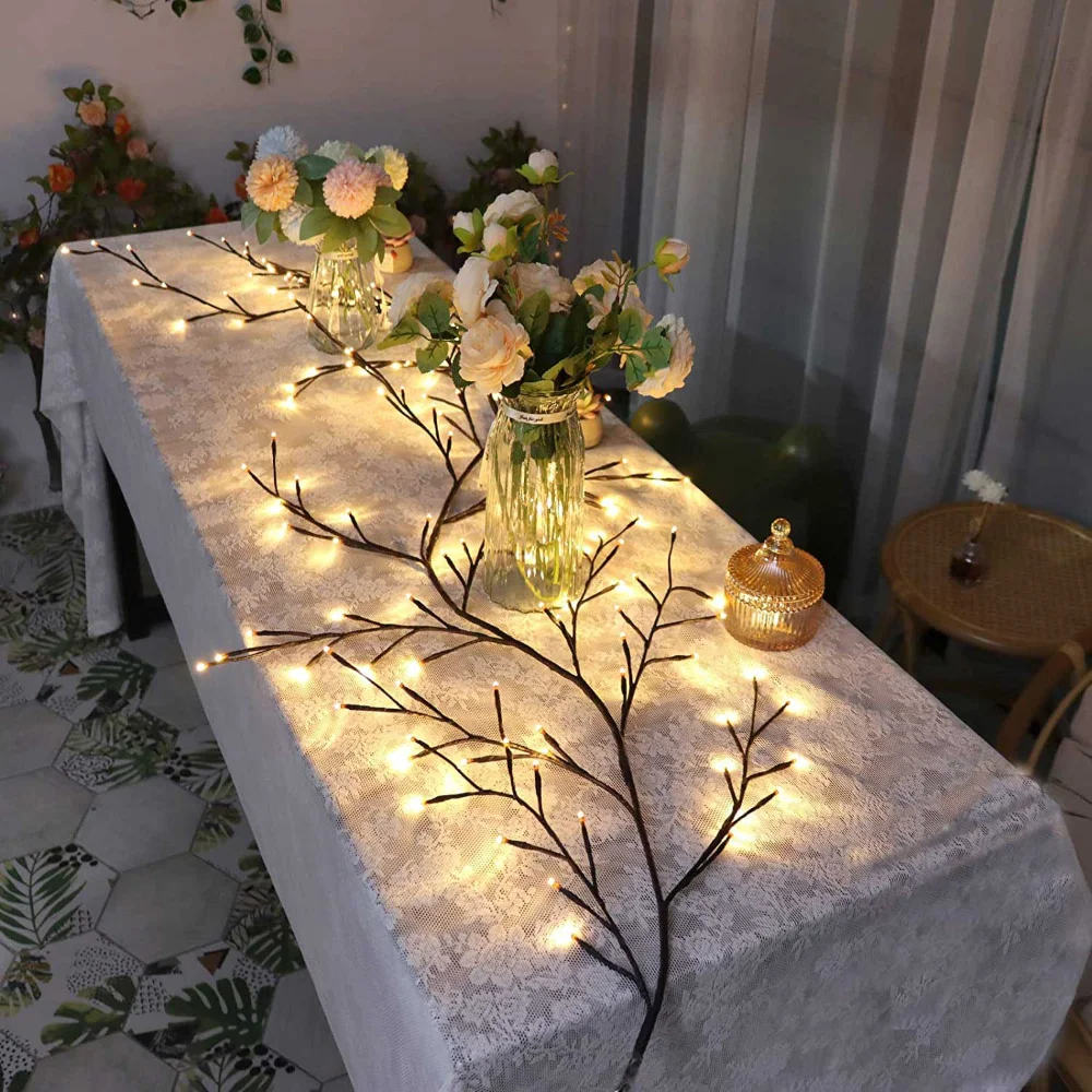 LED DIY Enchanted Logu Vīnogulājiem Deg Dārza Terases Kāzu Puse, Plaukts, Ziemassvētku Rotājumi, Dzīvojamās Istabas Sienas Guļamistabā1