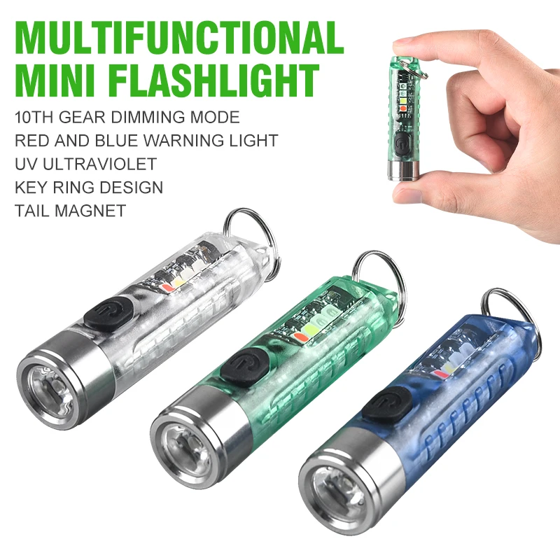Mini Lukturītis LED Ūdensizturīgs Keychain 10 Rīku Dimming UV Lukturīti Tipa C Portatīvo Magnētisko Lāpu, Ceļojumu Piederumi1