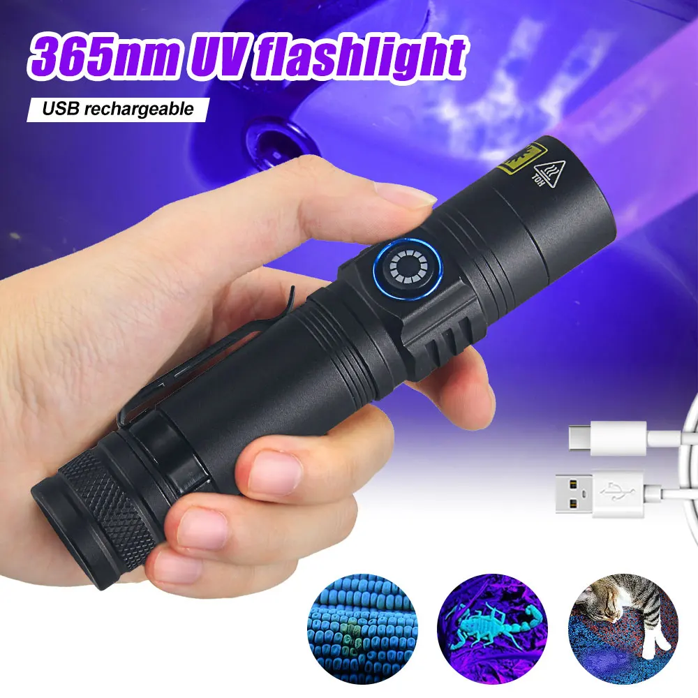 Mini UV LED Lukturīti USB Papildināt 365/395nm Blacklight Viļņu garuma Ultravioleto Lampu Pet Urīna Scorpion Traipus Detektoru, Medībām0