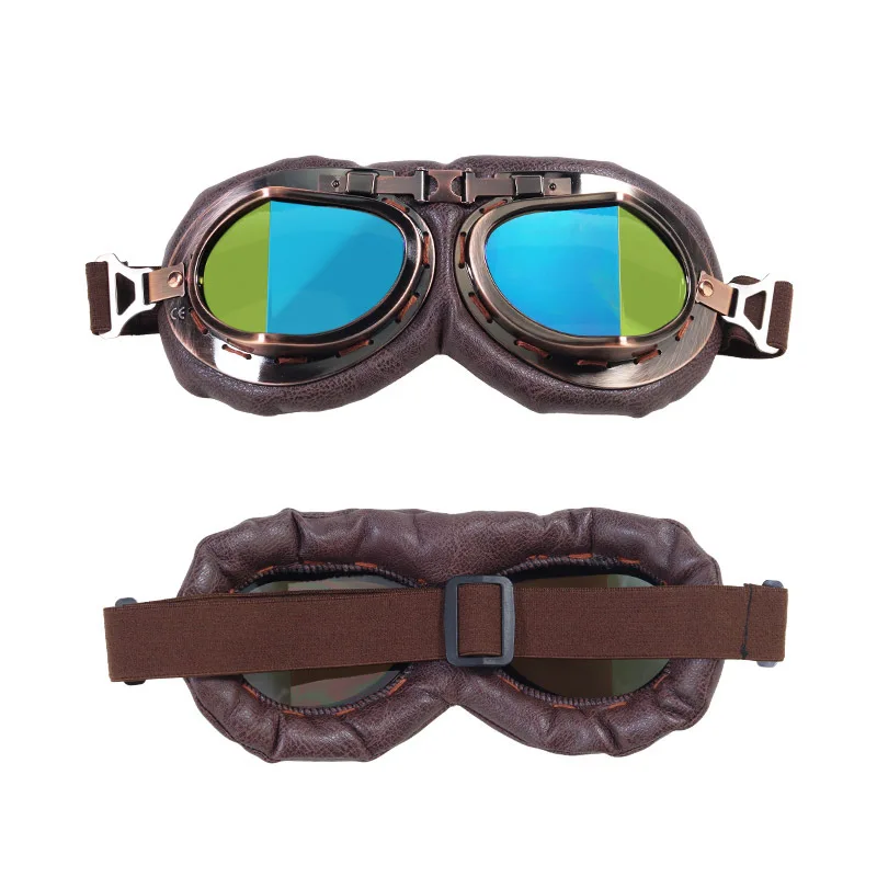 Motociklu Vintage Brilles Lether Slēpošanas Motokrosa Brilles Brilles Retro Velo Brilles Sporta Nepievelk Putekļus Acu Aizsardzībai Toņos2