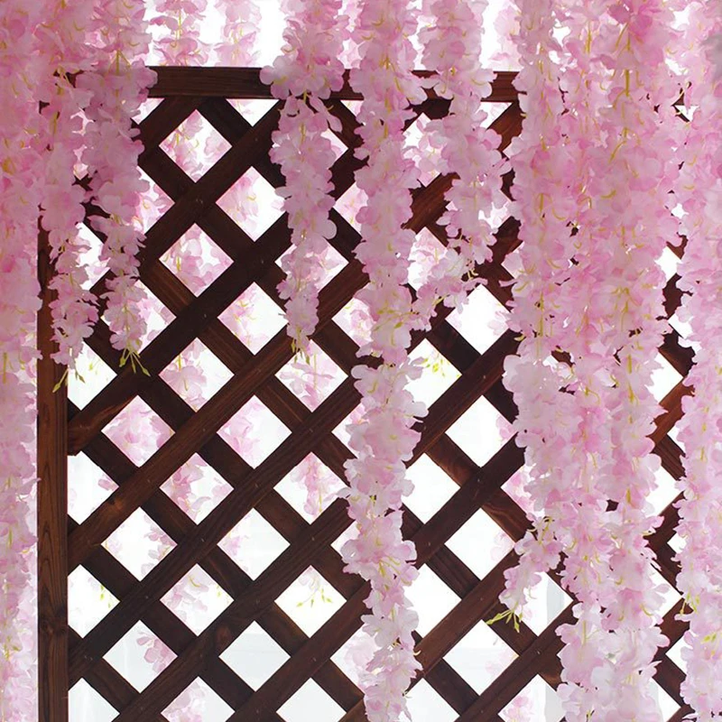 Mākslīgā Zīda Ziedu Orhidejas Vīnogulāju Ziedu String Roku Darbs Karājas Vainags Kāzas, Kāzu Arkas, Ziedu Dārza Mājas Apdare0