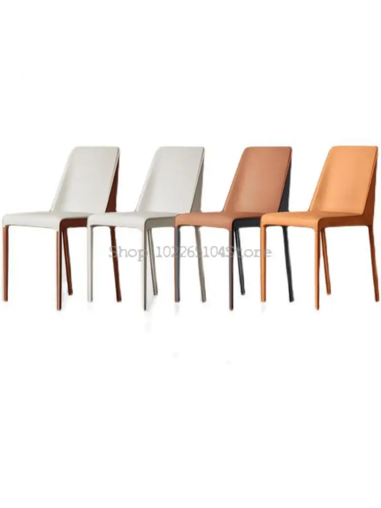 Mūsdienīga augstas klases seglu ādas grims krēslu mērci izkārnījumos itālijas minimālisma ādas krēsls, atzveltnes krēsls, sadzīves dizainers0