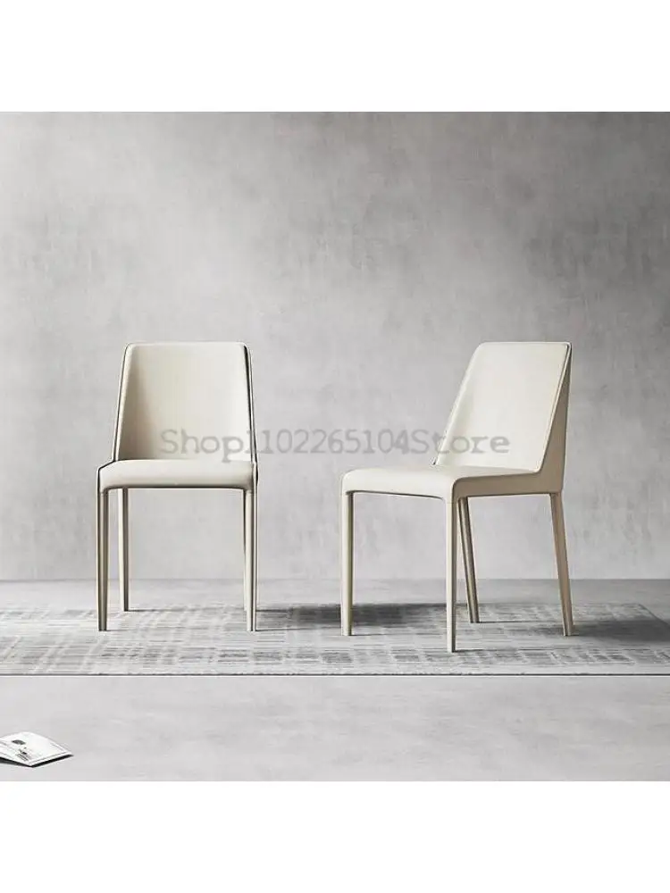Mūsdienīga augstas klases seglu ādas grims krēslu mērci izkārnījumos itālijas minimālisma ādas krēsls, atzveltnes krēsls, sadzīves dizainers2