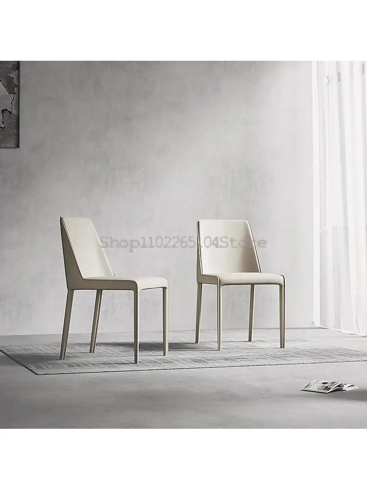Mūsdienīga augstas klases seglu ādas grims krēslu mērci izkārnījumos itālijas minimālisma ādas krēsls, atzveltnes krēsls, sadzīves dizainers3