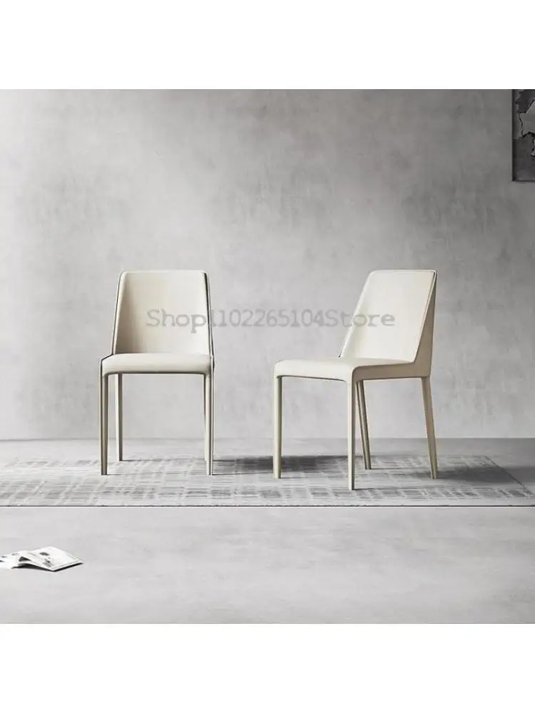 Mūsdienīga augstas klases seglu ādas grims krēslu mērci izkārnījumos itālijas minimālisma ādas krēsls, atzveltnes krēsls, sadzīves dizainers5