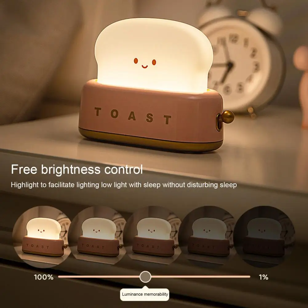 Nakts Gaismas Regulēšana Soft Light Radošo LED Maize Maker Galda Lampa USB Iekasējams Guļamistabai Gudrs Nakts Gaisma0
